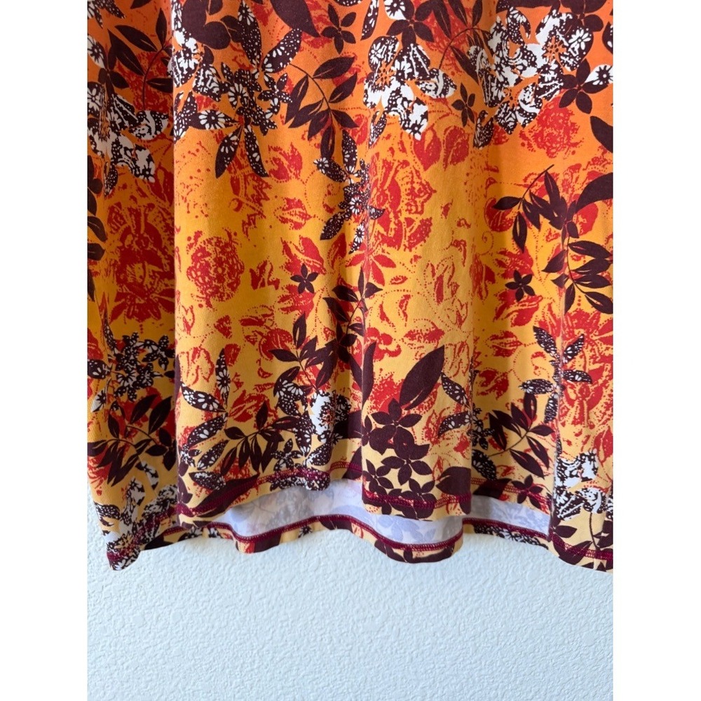 Valerie Stevens Casual Womens Plus 1X Floral Print Pima Cotton‎ Top Blouse - Picture 7 of 14